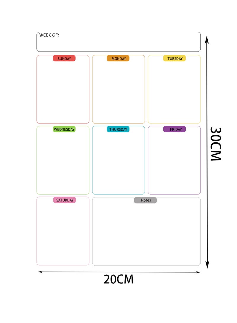 Long White Weekly Planner Refrigerator Magnet Strong Dry Erase Magnetic Planner Monthly And Weekly Planner, Anti-Fouling Magnetic Whiteboard Calendar, Magnetic Calendar Message Board Dry Erase Soft Whiteboard - Image 2